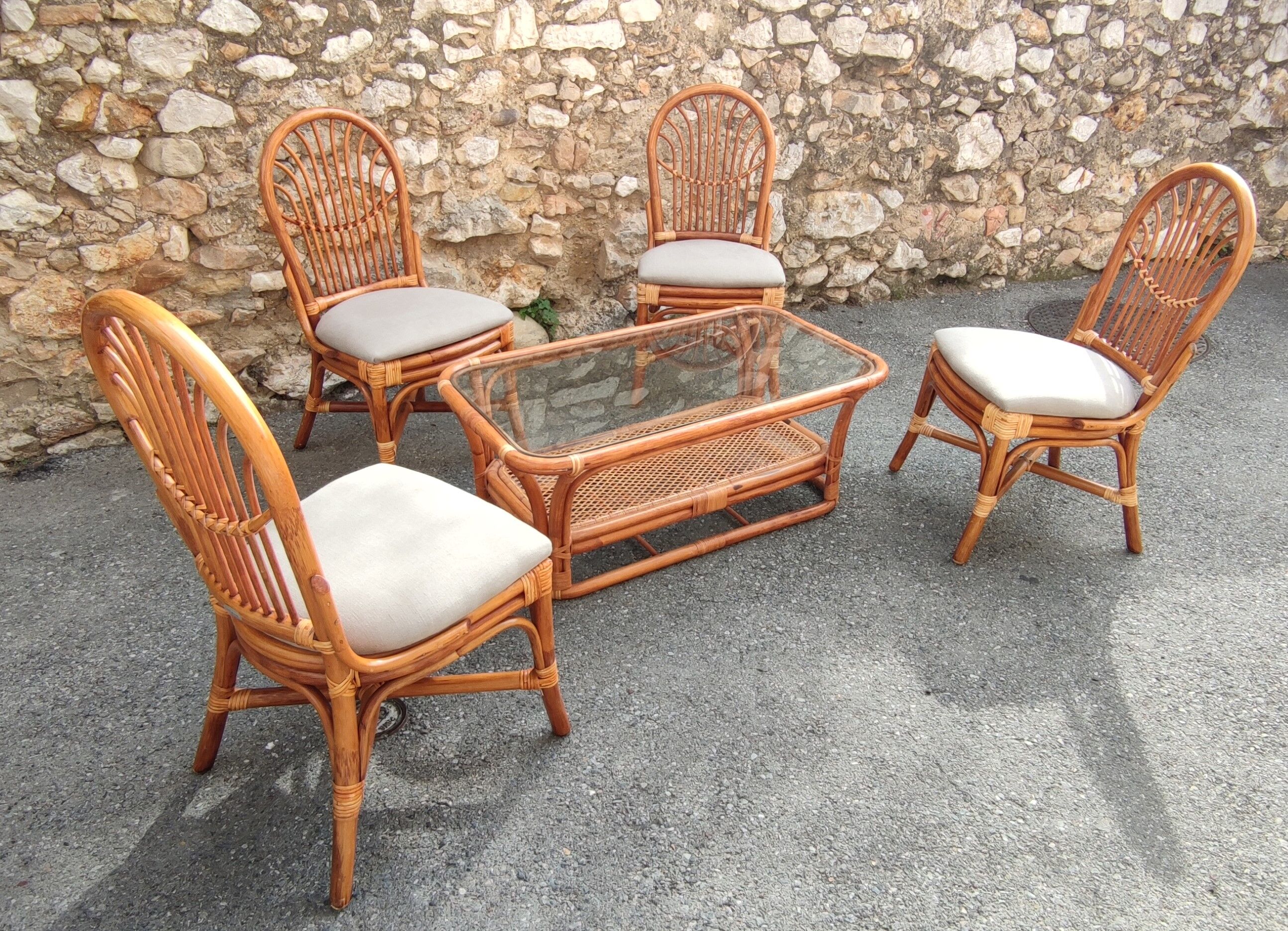 Chaises rotin et bambou