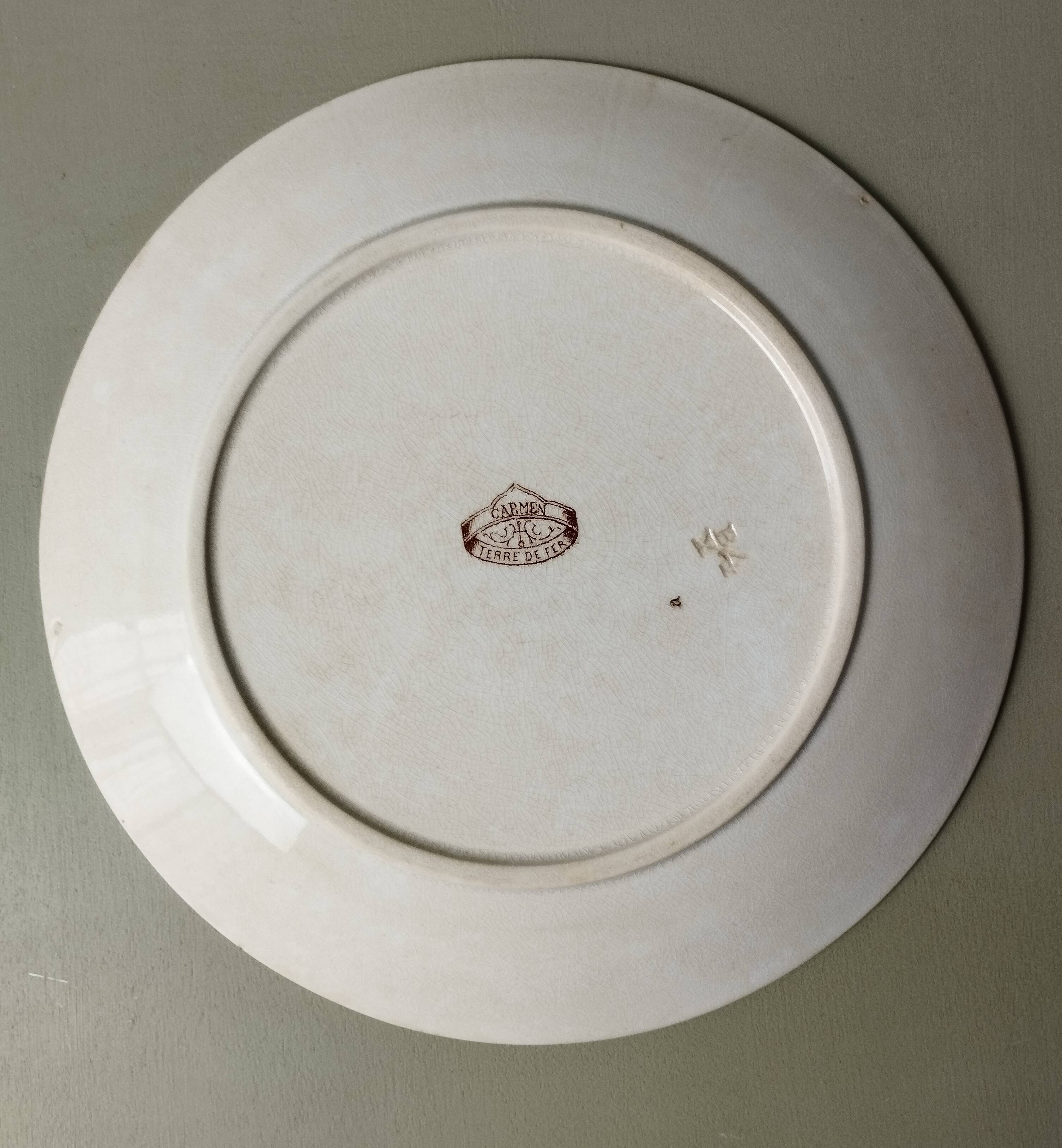 "Carmen" - Set of flat plates Ø 22.5cm ironstone Sarreguemines U&C