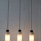 Three-arm pendant lamp made of opaline glass and metal, cascade lamp, minimalist lighting
