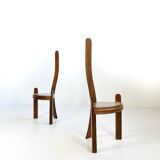 Vintage handmade chairs with curved wood