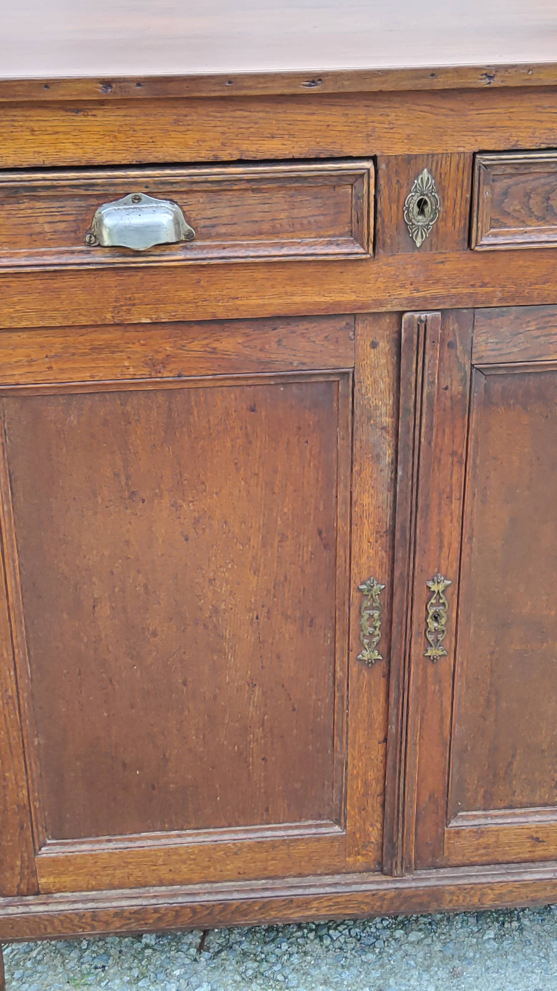 Parisian sideboard in solid oak and solid poplar early 20th century