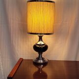Vintage ceramic table lamp and chrome metal