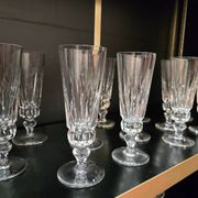 12 Saint-Louis Guernesey model champagne flutes in cut crystal