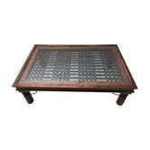 Tray coffee table decorated with a wrought iron trellis from 60-70