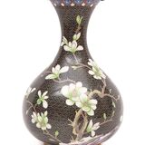 Vase chinois en laiton émaillé