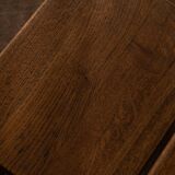 Vintage Oak Nesting Tables (Set of 3) – Rustic Modernist Side Tables, 1970s