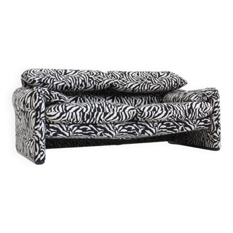 Cassina Maralunga 2 seater by Vico Magistretti Zebra fabric