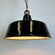 Black enamel industrial pendant lamp, 1950s