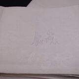 12 monogrammed cotton pad towels AL - Circa 1900