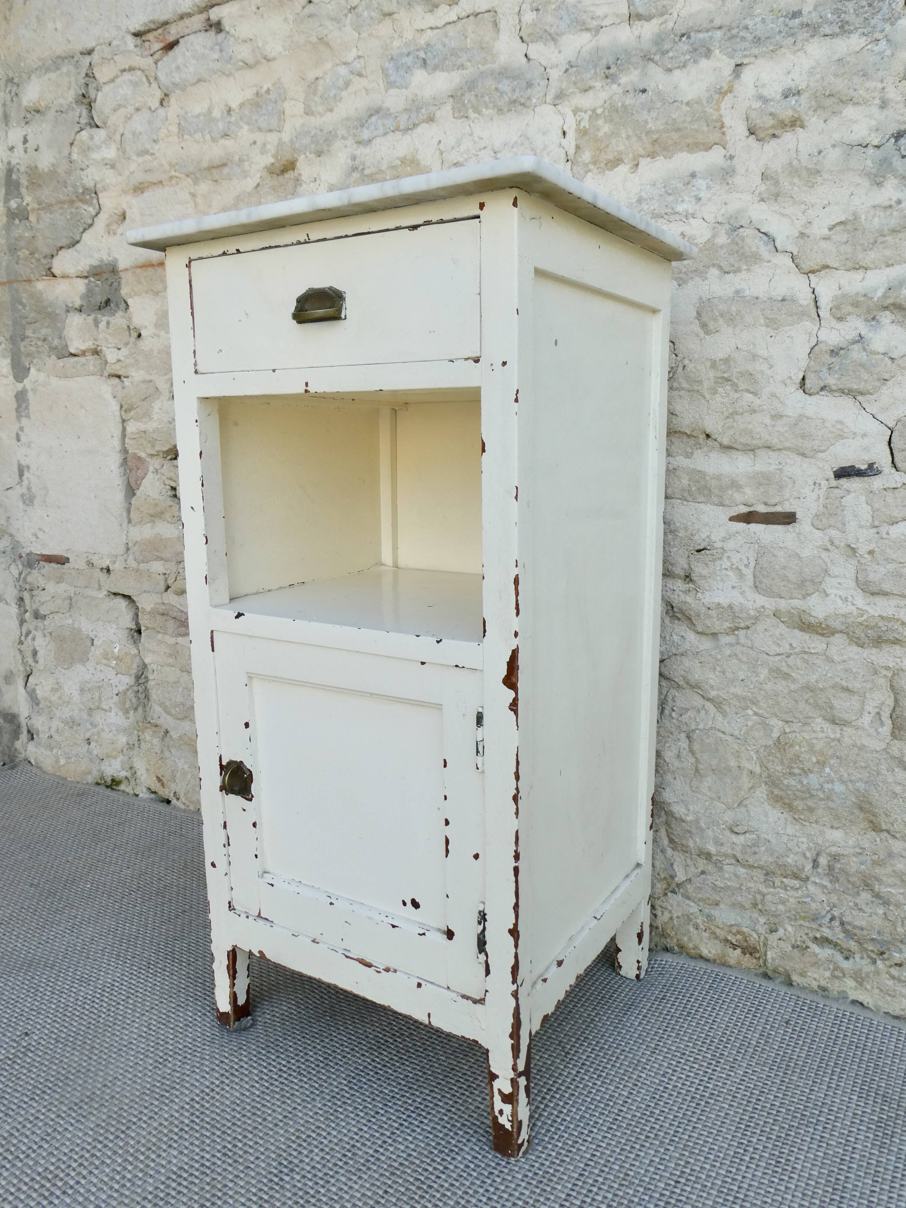Bedside, wooden nightstand, clinic in Switzerland, 30s-40s