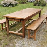 Farm table and benches, 70s