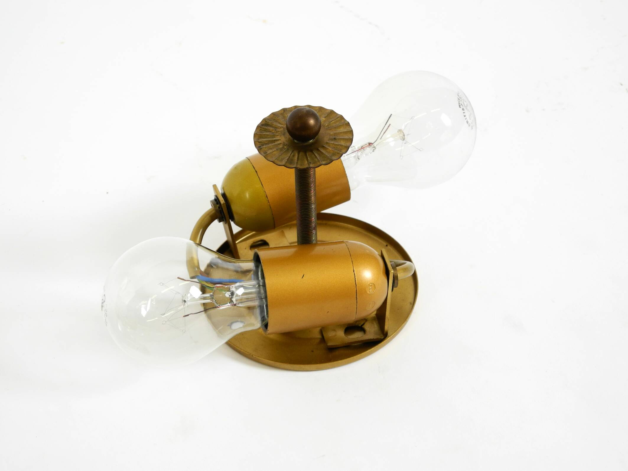 Beautiful round Mid-Century Modern ceiling or wall lamp made of Capiz