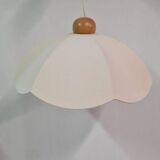 Cotton and wood pendant light