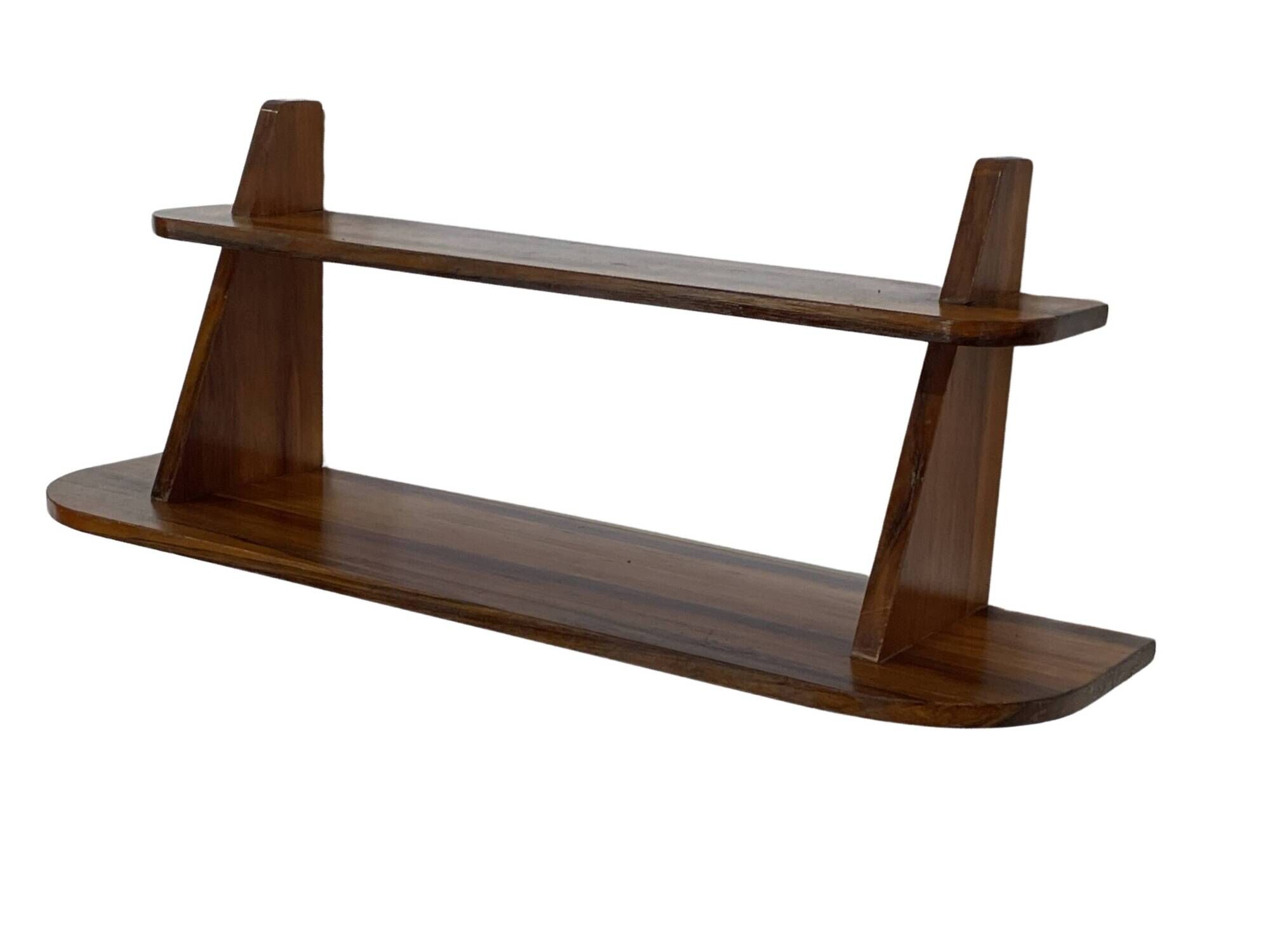 Vintage wooden wall shelve rack bookshelf in wood minimalist