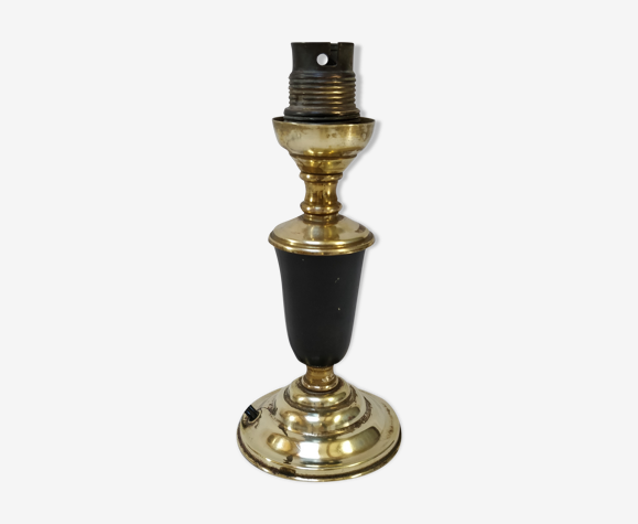 Pied de lampe métal noir et laiton