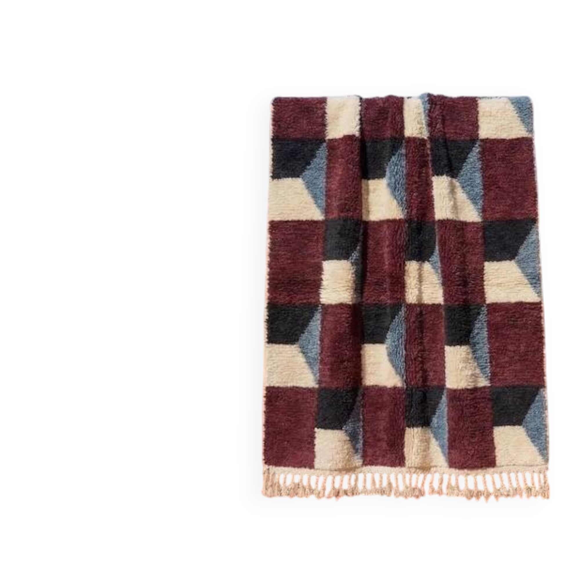 Traditional pure wool Berber rug with colourful patterns, size 1.5/2.5m.