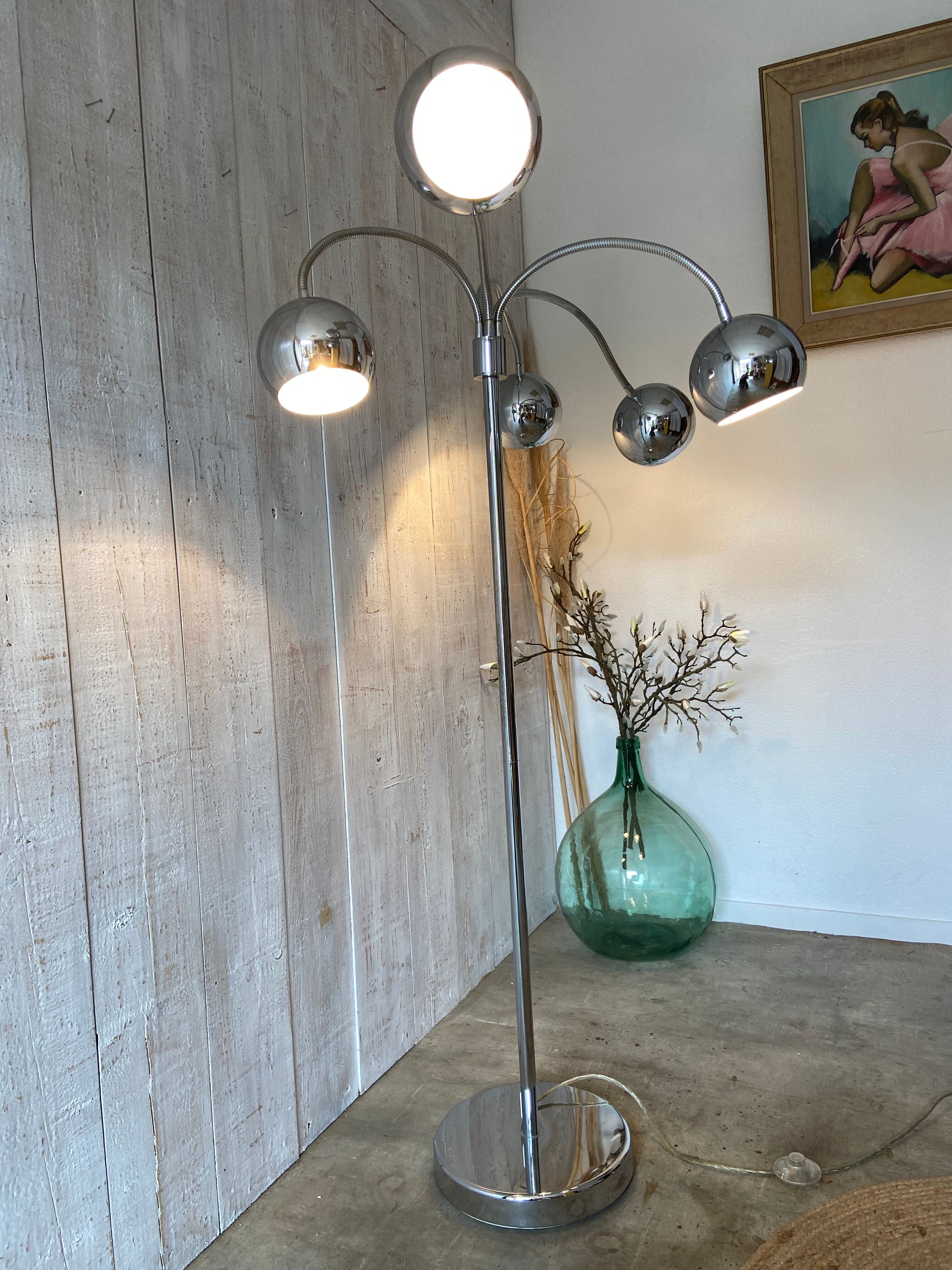 Vintage chrome floor lamp