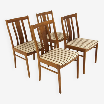 Set of 4 Scandinavian walnut chairs, Sweden, 1950