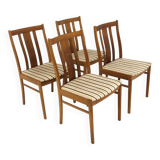 Set of 4 Scandinavian walnut chairs, Sweden, 1950