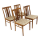 Set de 4 chaises scandinave en noyer, Suède, 1950
