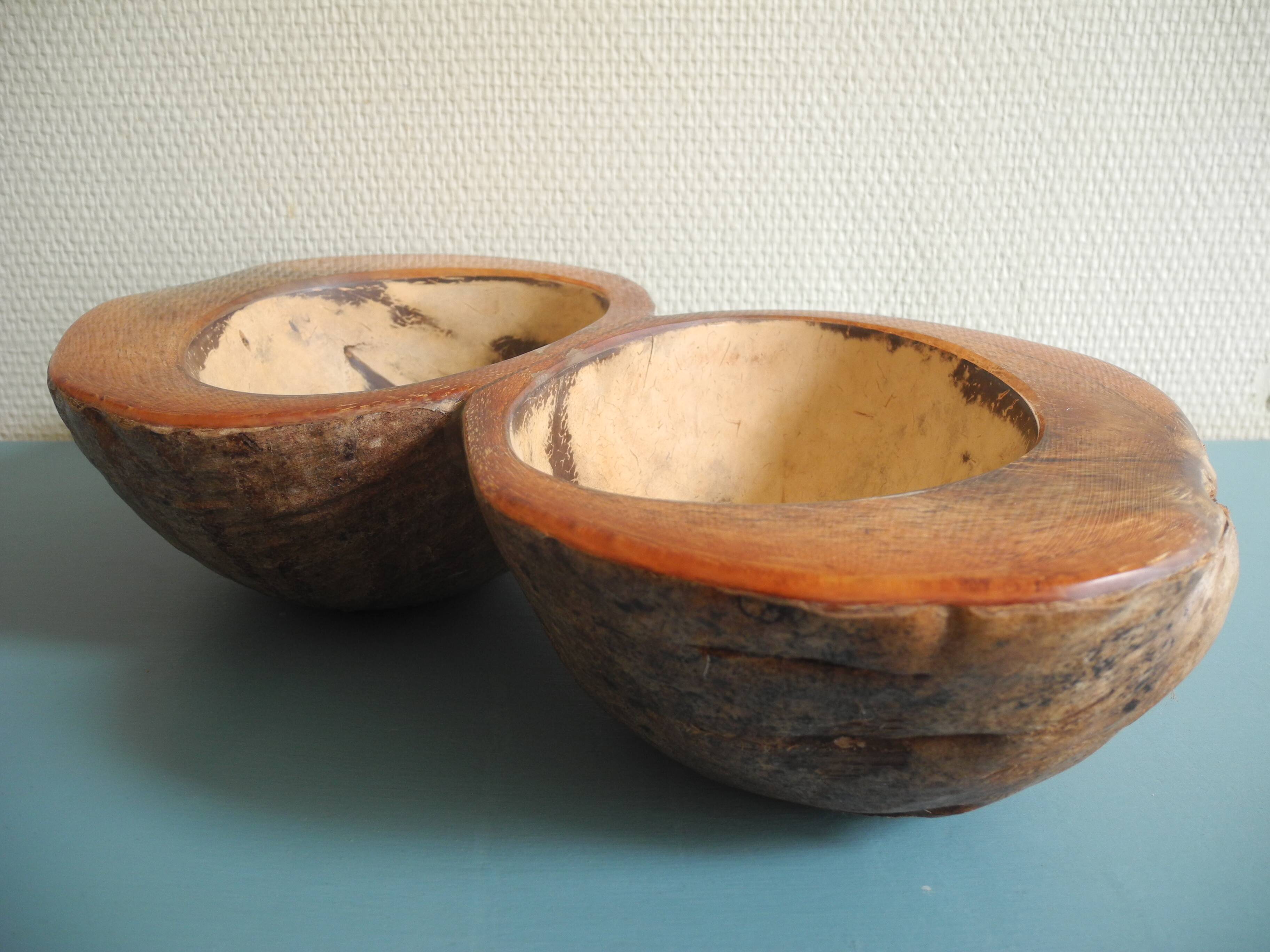 Old pocket tray coconut vintage decoration serving tray bowl