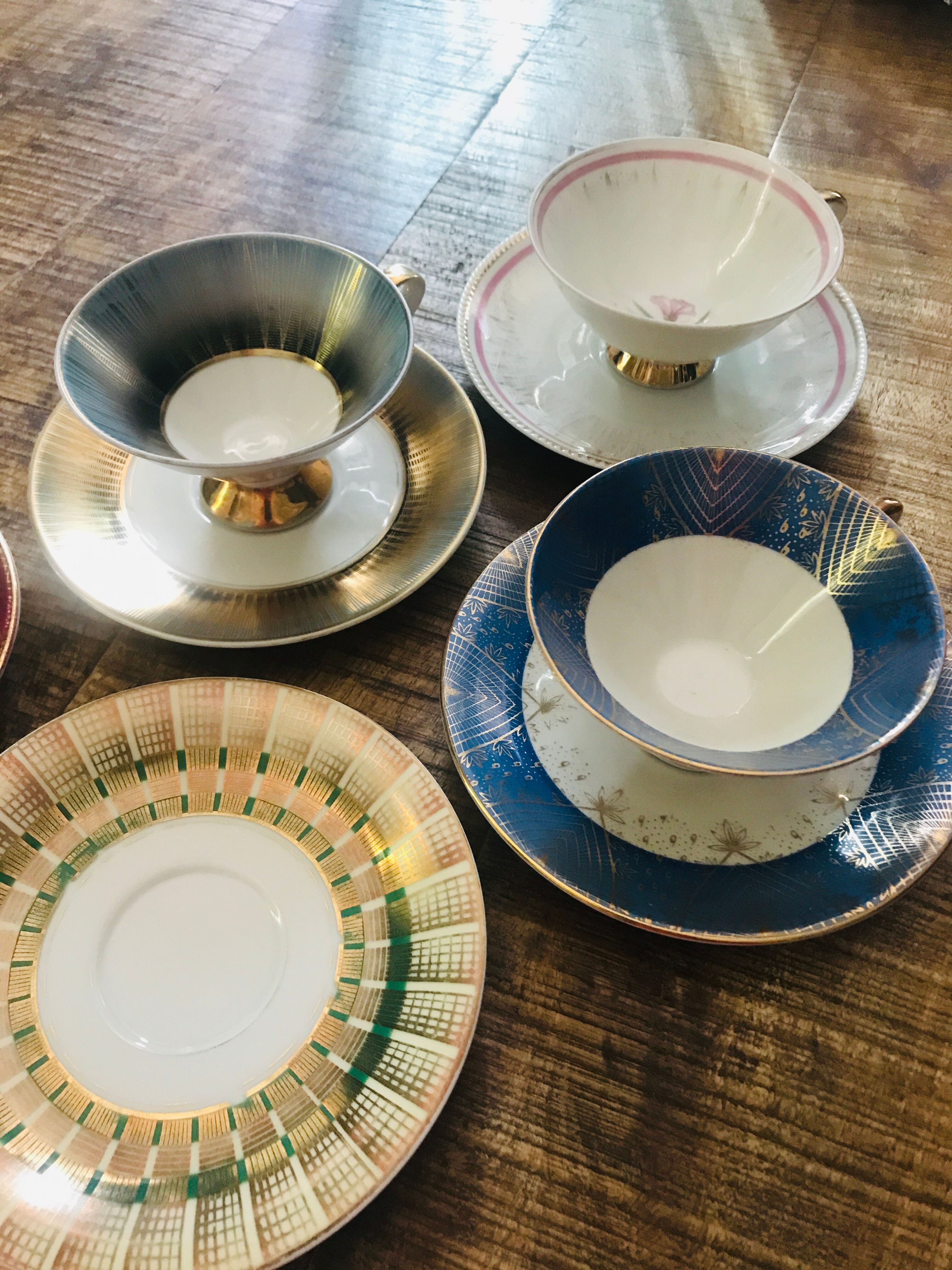 Vintage German fine porcelain cups and saucers