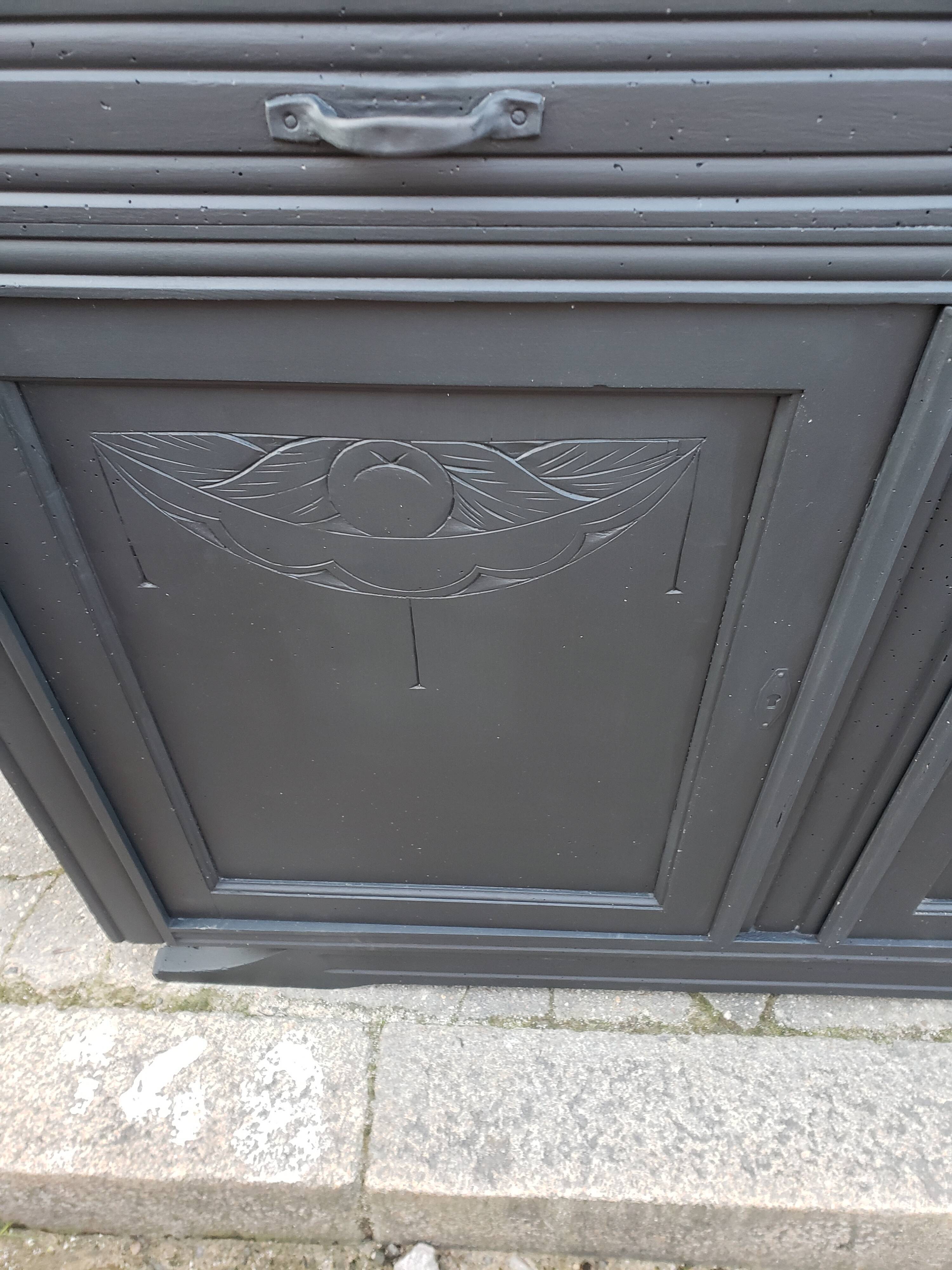 Vintage art deco abyssal blue buffet