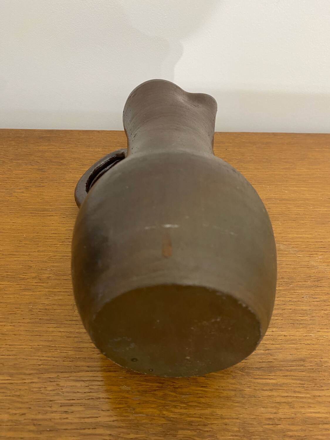 Ancien pichet jean dubost grès de noron marron vintage