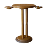 Small smoker's table, side table, Scandinavian blond wood, tripod, vintage 70'