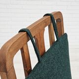 Fauteuil à bascule danois à dossier haut rembourré, laine de meuble kvadrat, années 1950-60,