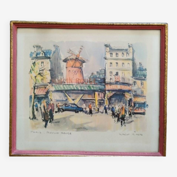 Watercolor GIRARD Marius - Moulin Rouge Paris