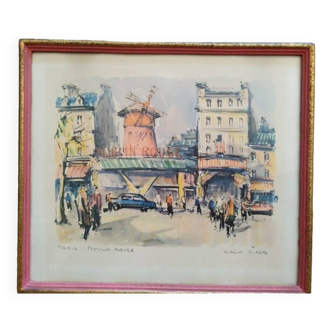 Watercolor GIRARD Marius - Moulin Rouge Paris