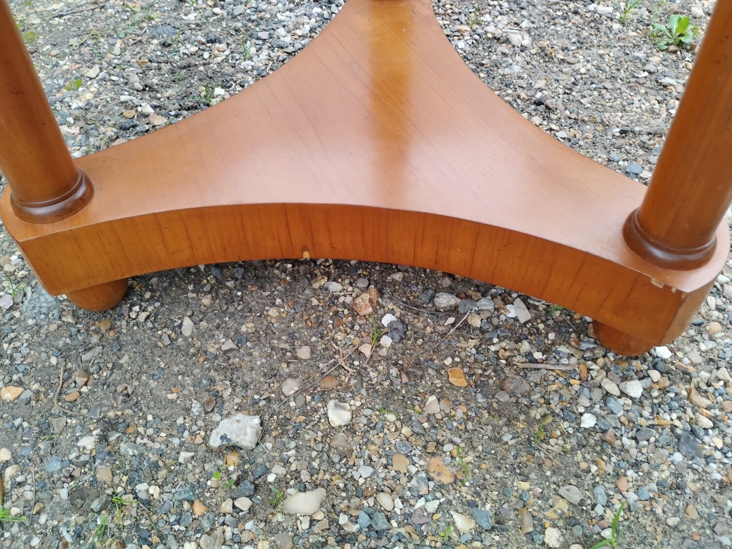 Antique Empire style pedestal table with marble top