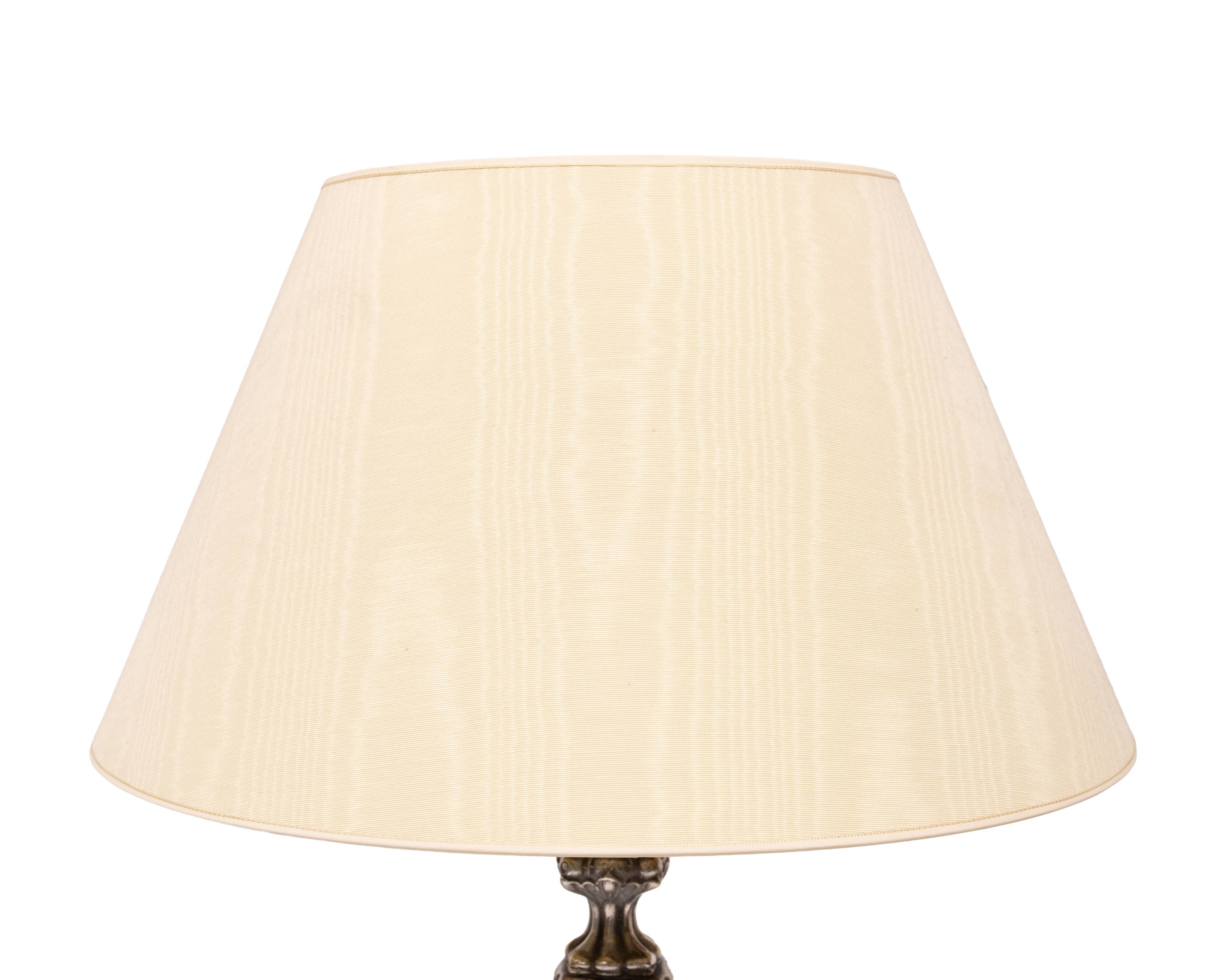 Stunning set of Rococo Silver Plated table lamps 1920s