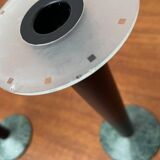 Vintage postmodern Italian wooden and stone candle holders, 1980s, set of 2.