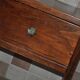 Vintage brown poplar wardrobe from the 1960s — compact accent piece, understated style.