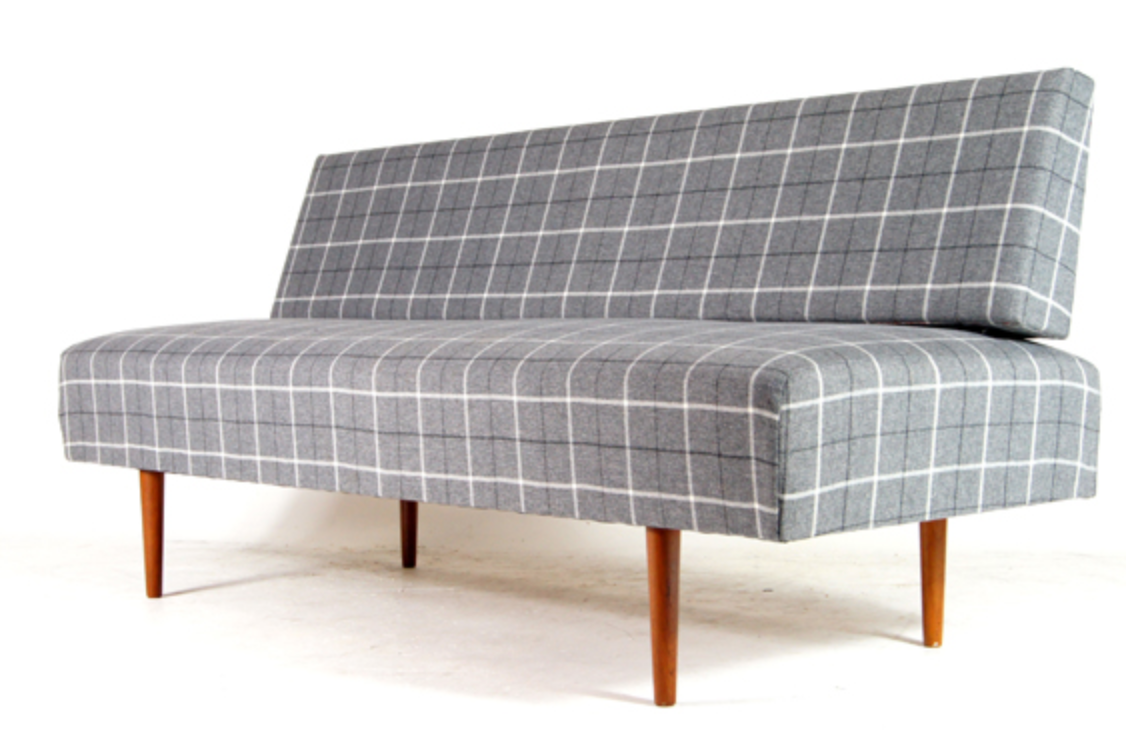 Sofa bed in vintage teak retro Danish design seat bench mid 60s/70s