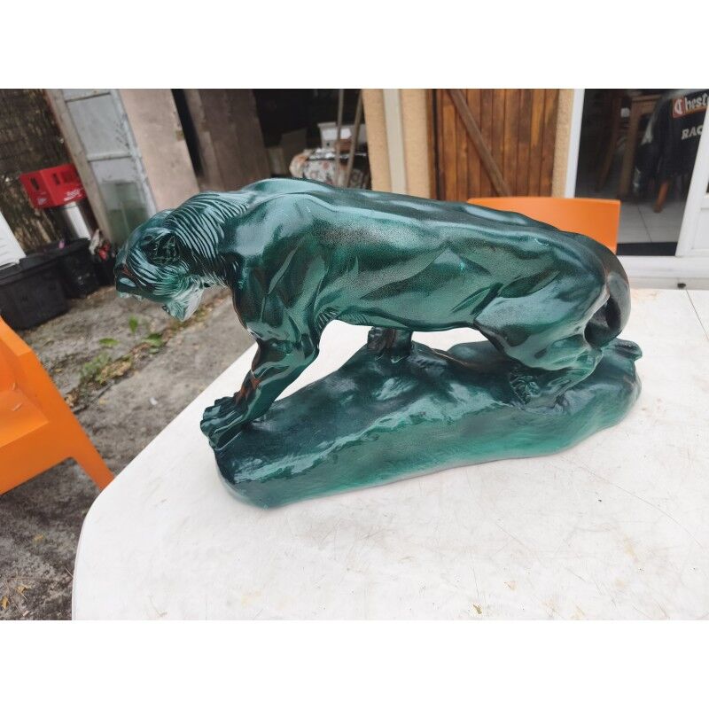 Plaster sculpture "panther" by Charles Valmont