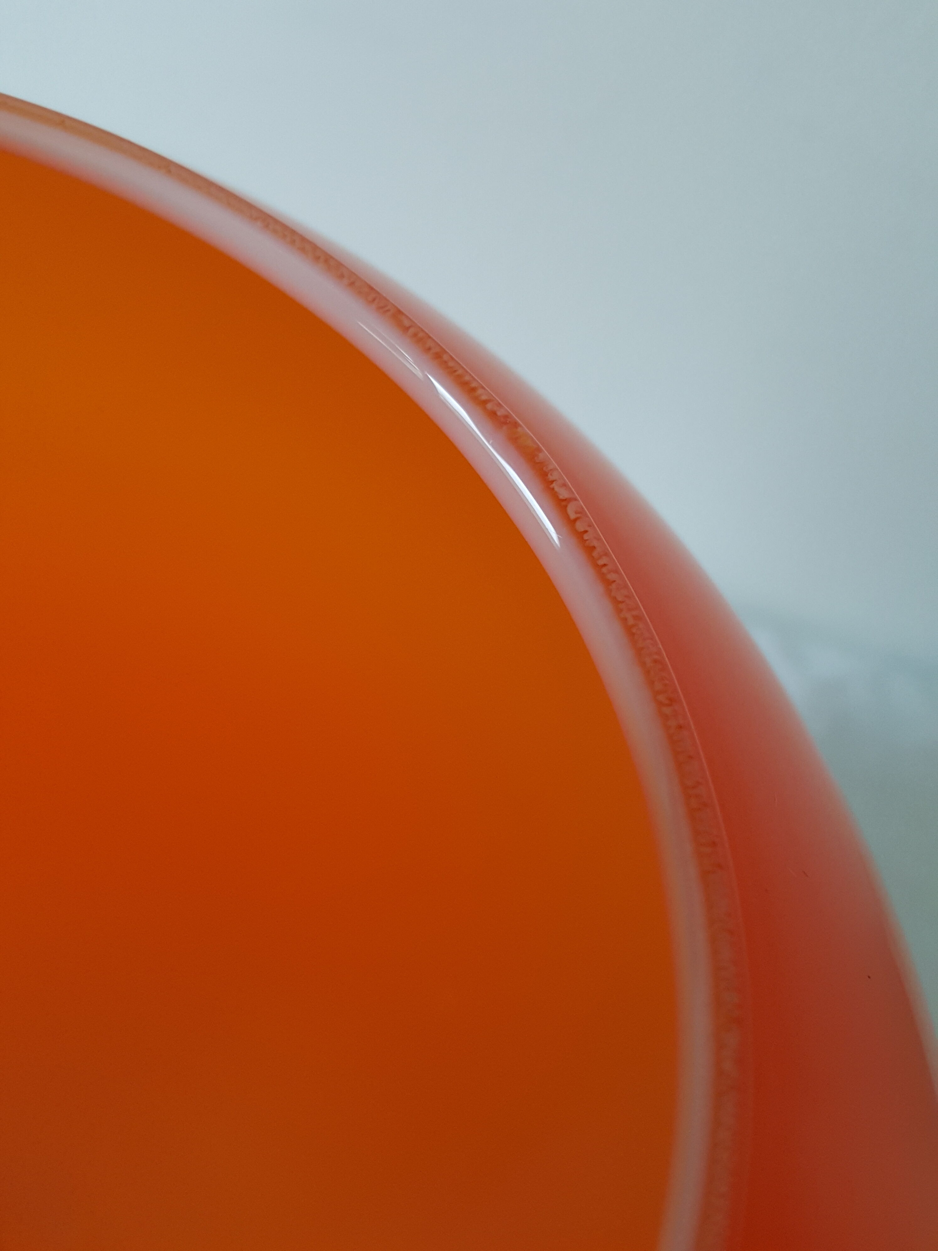 Orange glass globe for hanging lamp