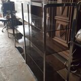 Large shelf chrome and smoked glass 1970