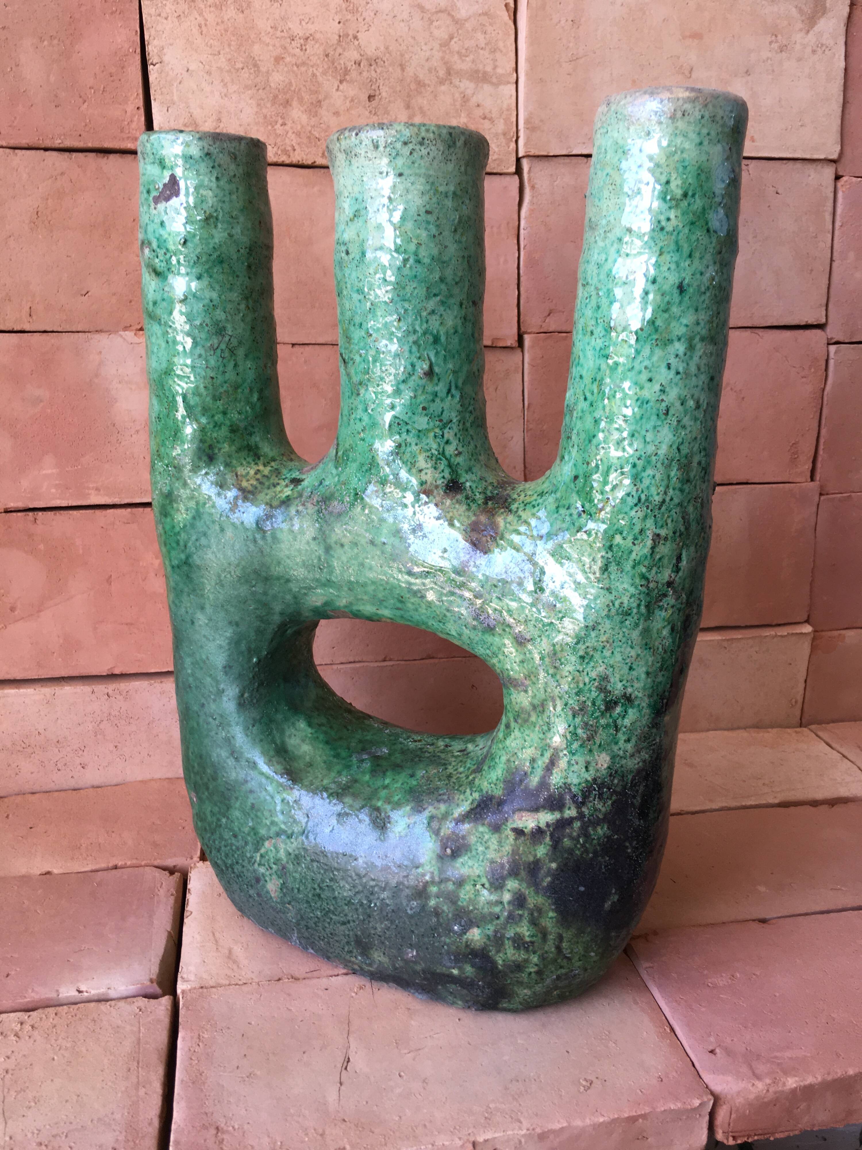 Tamegroute pottery candle holder