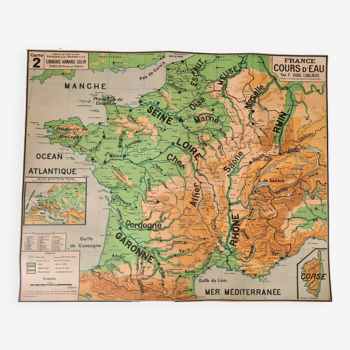 Ancienne carte des cours d'eau français