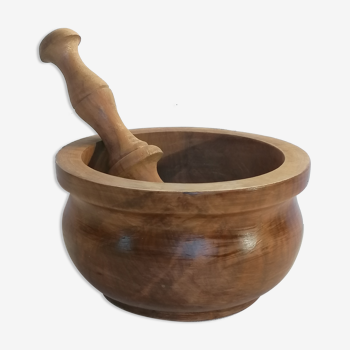 Mortar and pestle made of olive wood