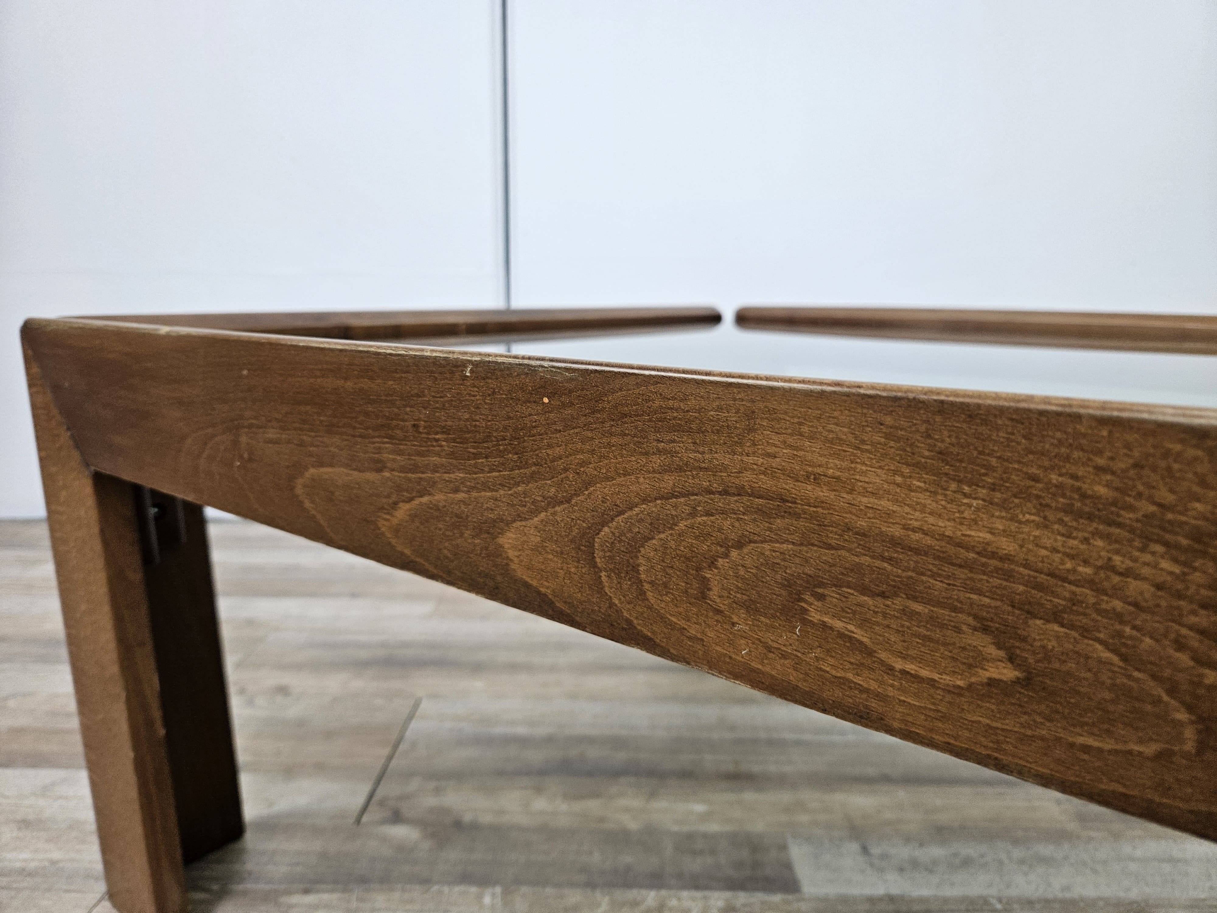 1960s coffee table by Afra and Tobia Scarpa for Cassina with smoked glass