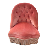Pink velvet toad armchair