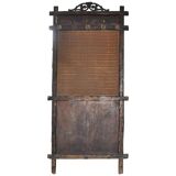 Large wall-mounted coat rack in solid brown pine, antique style circa 1900, height 210 cm.