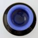 Postmodern Iridescent Black and Cornflower Blue Cased Glass Vase, Italy