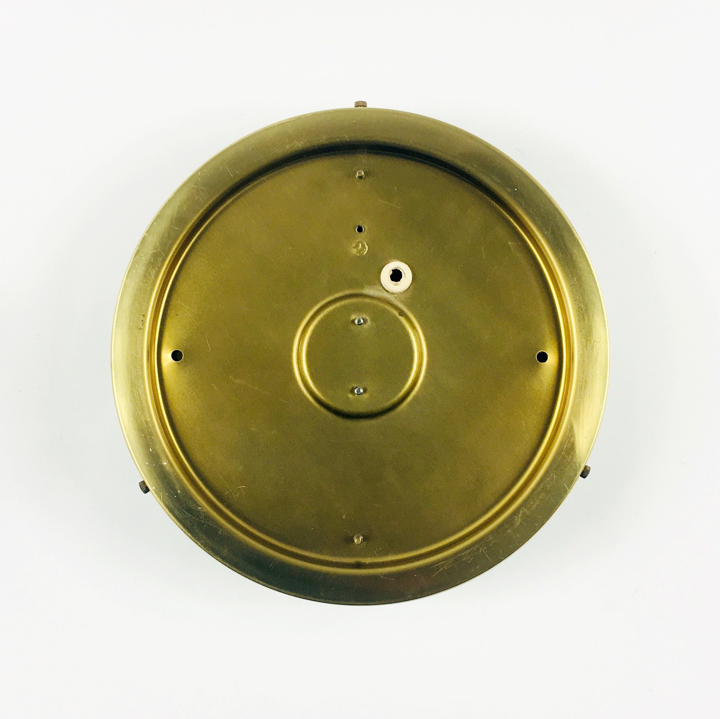 Pair of mid-century minimalist iron & glass flush mounts / ceiling lamps from limburg, germany, 1960