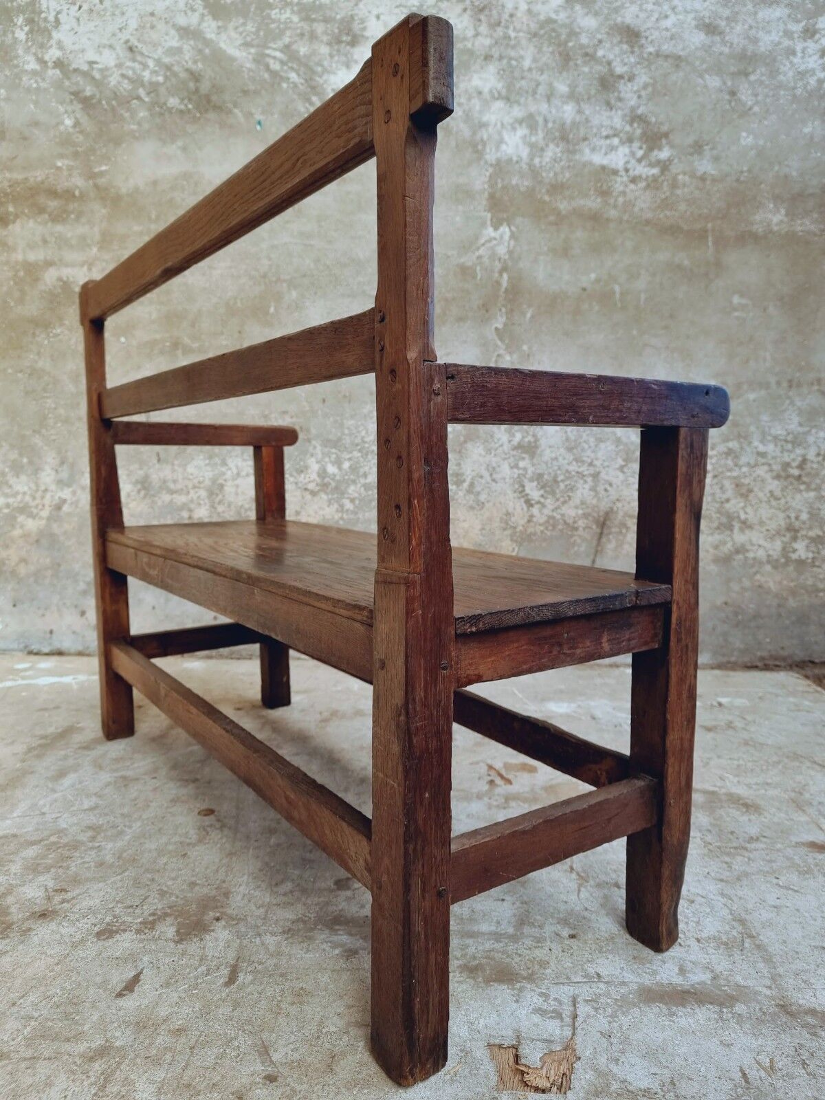 Antique oak bench hall bench 105 cm