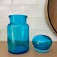 Vintage blue glass jar Made in Belgium